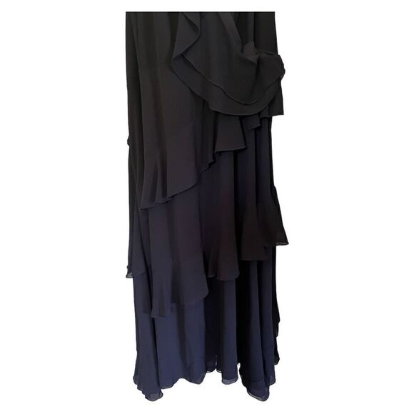 eShakti Plus Size 6X Dressy Black Sleeveless Dress Ruffled Tiers Tiers - Picture 3 of 9